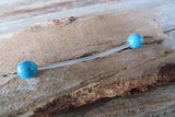 Turquoise Howlite 6mm Stone Pregnancy Bio-flex Belly Ring Hypoallergenic