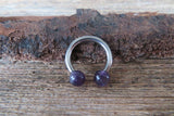 Minimalist Stone 12G 10G Amethyst Natural 5mm Stones Horseshoe Septum Ring Surgical Steel Barbell Piercing 10mm 11mm 12mm