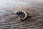 Gold IP Minimalist Stone 12G 10G Amethyst Natural 5mm Stones Horseshoe Septum Ring Surgical Steel Barbell Piercing 12mm