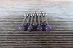 Minimalist Amethyst Natural 5mm Stone Barbell Tongue Ring 14g (1.6mm) Piercing