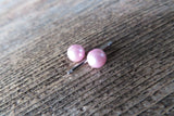 14G Pink Pearl Surgical Steel Pearl Nipple Piercing Set Pair