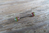 Rasta 100% Surgical Steel 316L Barbell Nipple Ring Industrial 14G (1.6mm) Piercing All Lengths