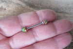 Rasta 100% Surgical Steel 316L Barbell Nipple Ring Industrial 14G (1.6mm) Piercing All Lengths