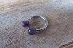 Minimalist Stone 12G 10G Amethyst Natural 5mm Stones Horseshoe Septum Ring Surgical Steel Barbell Piercing 10mm 11mm 12mm