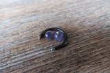 Black IP Minimalist Stone 12G 10G Amethyst Natural 5mm Stones Horseshoe Septum Ring Surgical Steel Barbell Piercing 12mm