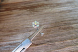 Rose Gold Plated Minimalist Floating Crystal Flower Gems Belly Ring 14g VCH Internally Threaded Piercing