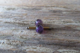 Minimalist Gold IP Surgical Steel Amethyst Natural 5mm Stone Barbell Nipple Rings Industrial 14G (1.6mm) Piercing