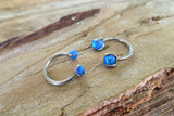 14G & 16G Blue Opal Horseshoe Surgical Steel Septum Daith Rook 14G (1.6mm) 16G (1.2mm) Piercing 8mm 10mm 12mm