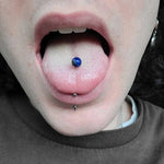 Lapis Lazuli Natural Stone Barbell Nipple Ring Tongue Ring 14g (1.6mm) Piercing