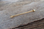 Spikes 14G Gold Ion Plated Surgical Steel 316L Barbell Nipple Ring Industrial Bridge Piercing All Lengths