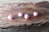 14G Pink Pearl Surgical Steel Pearl Nipple Piercing Set Pair