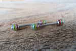 Rasta 100% Surgical Steel 316L Barbell Nipple Ring Industrial 14G (1.6mm) Piercing All Lengths