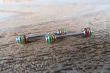 Rasta 100% Surgical Steel 316L Barbell Nipple Ring Industrial 14G (1.6mm) Piercing All Lengths