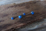 16G Blue 3mm 4mm Opal Pronged Surgical Steel Internally Threaded Nipple Barbell Cartilage 16G (1.2mm) Piercing