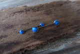 16G Blue 3mm 4mm Opal Pronged Surgical Steel Internally Threaded Nipple Barbell Cartilage 16G (1.2mm) Piercing