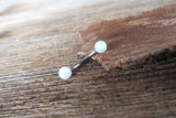 Blue Opal Floating Minimalist Belly Ring 14g VCH Internally Threaded Piercing Custom Lengths