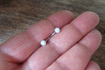 White Opal Floating Minimalist Belly Ring 14g VCH Internally Threaded Piercing Custom Lengths