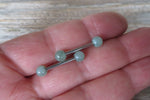 Green Aventurine Natural 5mm Stone Barbell Nipple Ring Tongue Ring 14g (1.6mm) Piercing