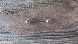 14G Basic Barbell 100% Surgical Steel 316L Barbells Nipple Ring Tongue Ring 14G (1.6mm) Piercing All Lengths Small Balls