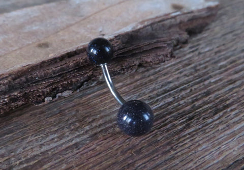 Custom Lengths Sparkly Galaxy Stone Belly Ring 14g (1.6mm) Piercing 8mm 10mm 12mm