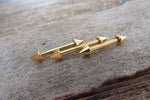 Spikes 14G Gold Ion Plated Surgical Steel 316L Barbell Nipple Ring Industrial Bridge Piercing All Lengths