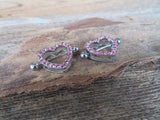 Chunky Heart Pink Gems 14G or 16G Nipple Shields Pair