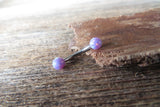 White Opal Floating Minimalist Belly Ring 14g VCH Internally Threaded Piercing Custom Lengths