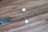 White Opal Floating Minimalist Belly Ring 14g VCH Internally Threaded Piercing Custom Lengths