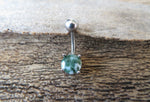 Snowflake Obsidian Petite Natural Stone Belly Ring 14G (1.6mm) Piercing