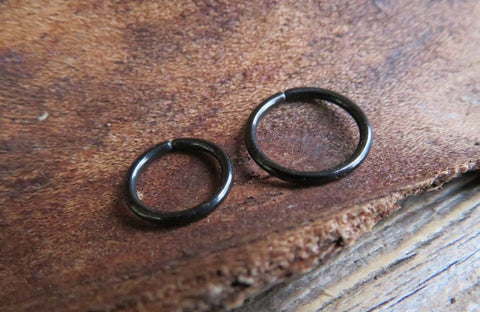 Set of Two Black 10mm Endless Hoop Surgical Steel 316L Piercings Lot of 2