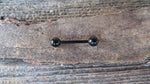 14G Black Ion Plated Basic Barbell Surgical Steel Barbell Nipple Ring Tongue Ring Bridge 14G (1.6mm) Piercing