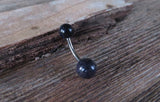 Custom Lengths Sparkly Galaxy Stone Belly Ring 14g (1.6mm) Piercing 8mm 10mm 12mm