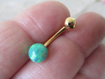 Gold IP Blue Fire Opal Belly Ring 14G (1.6mm) VCH Piercing Petite Minimalist