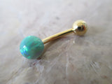 Gold IP Pink Fire Opal Belly Ring 14G (1.6mm) VCH Piercing Minimalist Petite