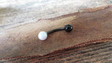 Lavender Fire Opal Floating Black IP Surgical Steel Belly Ring 14G (1.6mm) VCH Piercing Minimalist Petite