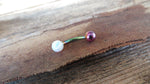 Lavender Fire Opal Floating Rainbow IP Surgical Steel Belly Ring 14G (1.6mm) VCH Piercing Minimalist Petite