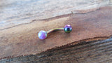 Lavender Fire Opal Floating Rainbow IP Surgical Steel Belly Ring 14G (1.6mm) VCH Piercing Minimalist Petite