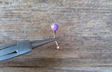 Light Blue Floating Rose Gold IP Fire Opal Surgical Steel Belly Ring 14G (1.6mm) VCH Piercing Minimalist Petite