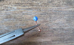 Navy-Blue Green Floating Rose Gold IP Fire Opal Surgical Steel Belly Ring 14G (1.6mm) VCH Piercing Minimalist Petite