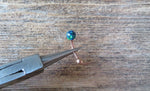 Light Blue Floating Rose Gold IP Fire Opal Surgical Steel Belly Ring 14G (1.6mm) VCH Piercing Minimalist Petite