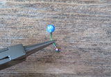 Navy-Blue Green Floating Rainbow IP Fire Opal Surgical Steel Belly Ring 14G (1.6mm) VCH Piercing Minimalist Petite