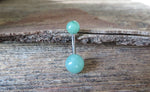 Titanium Ti6Al4V ELI Implant Grade Turquoise Howlite Natural Stone Belly Ring 14g (1.6mm) Piercing