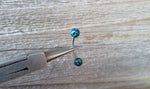 Floating Navy-Blue Green Fire Opal Surgical Steel Belly Ring 14G (1.6mm) VCH Piercing Minimalist Petite Custom Lengths