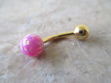 Gold IP Blue Fire Opal Belly Ring 14G (1.6mm) VCH Piercing Petite Minimalist