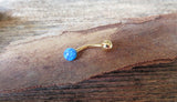 Gold IP White Fire Opal Floating Belly Ring 14G (1.6mm) VCH Piercing Minimalist Petite