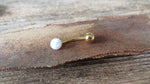 Gold IP White Fire Opal Floating Belly Ring 14G (1.6mm) VCH Piercing Minimalist Petite