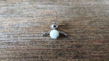 Navy-Blue Green Fire Opal Floating Surgical Steel Belly Ring 14G (1.6mm) VCH Piercing Minimalist Petite