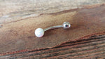 Navy-Blue Green Fire Opal Floating Surgical Steel Belly Ring 14G (1.6mm) VCH Piercing Minimalist Petite