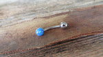 Light Blue Fire Opal Floating Surgical Steel Belly Ring 14G (1.6mm) VCH Piercing Minimalist Petite