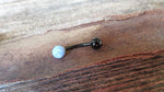 Blue Fire Opal Floating Black IP Surgical Steel Belly Ring 14G (1.6mm) VCH Piercing Minimalist Petite